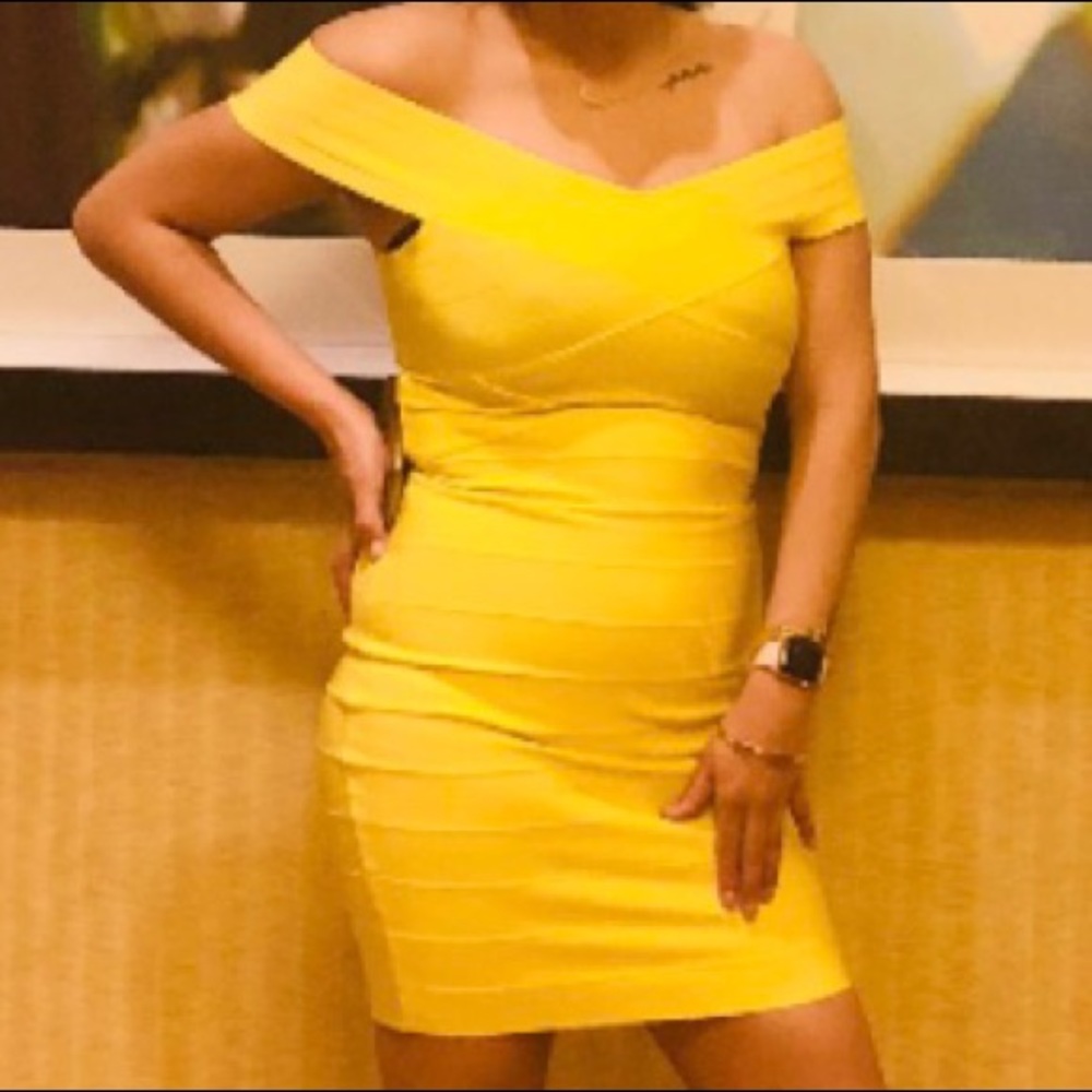 Yellow mini dress